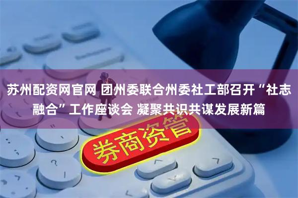 苏州配资网官网 团州委联合州委社工部召开“社志融合”工作座谈会 凝聚共识共谋发展新篇